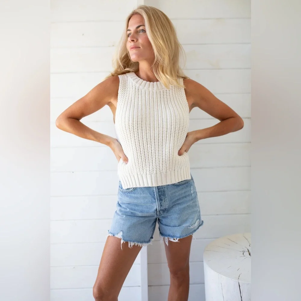 MAREA by Liz Joy Beach Vest Ivory M - Picture 2 of 7